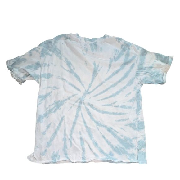 American Eagle Womens Oversized Tie Dye Cropped Tee/T-Shirt-Blue/White-XS-GUC - Picture 5 of 5